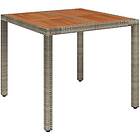 vidaXL Trädgårdsbord med träskiva grå 90x90x75 cm konstrotting 319898