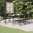 vidaXL Trädgårdsbord svart 200x100x74 cm stål och glas 3100108