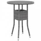 vidaXL Utebord Ø60x75 cm Härdat glas och konstrotting grå 310600