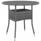 vidaXL Utebord Ø80x75 cm Härdat glas och konstrotting grå 310606