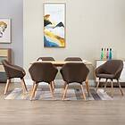 vidaXL Matstolar 6 st brun tyg 278420