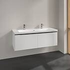 Villeroy & Boch Subway 3.0 Servantskap m/2 skuffer 1272x429x478 mm, Hvit Høyglan