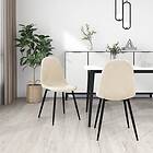 vidaXL Matstolar 2 st gräddvit sammet 325655