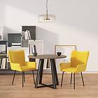 vidaXL Matstolar 2 st gul sammet 344805