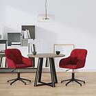 vidaXL Matstolar snurrbara 2 st vinröd sammet 3103382