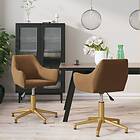 vidaXL Snurrbara matstolar 2 st brun sammet 331048