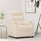 vidaXL Reclinerfåtölj gräddvit tyg 348079