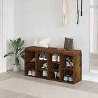vidaXL Skobänk rökfärgad ek 103x30x48 cm konstruerat trä 342612