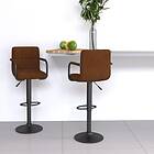vidaXL Barstolar 2 st brun sammet 334657