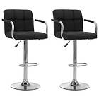 vidaXL Barstolar 2 st svart tyg 283425
