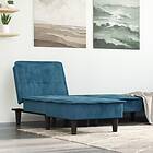 vidaXL Schäslong blå sammet 352843