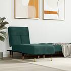 vidaXL Schäslong mörkgrön sammet 352810