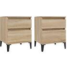 vidaXL Sängbord 2 st sonoma-ek 40x35x50 cm 821849