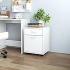 vidaXL Skåp med hjul vit högglans 45x38x54 cm konstruerat trä 808446