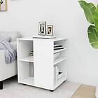 vidaXL Skåp med hjul vit 60x53x72 cm konstruerat trä 808458