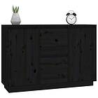 vidaXL Skänk svart 111x34x75 cm massiv furu 814313