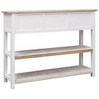 vidaXL Skänk vit och brun 108x30x76 cm massivt kejsarträ 338550