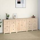 vidaXL Skänk vit 230x35x80 cm massiv furu 3114084