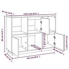 vidaXL Skänk vit 110,5x35x80 cm massiv furu 814355