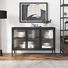 vidaXL Skänk svart 105x35x70 cm glas och stål 353002
