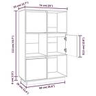 vidaXL Vitrinskåp honungsbrun 74x35x117 cm massiv furu 814367