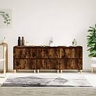 vidaXL Skänk 3 st rökfärgad ek 60x35x70 cm konstruerat trä 3185772