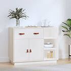 vidaXL Skänk vit 98,5x40x75 cm massiv furu 820138