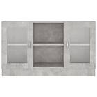 vidaXL Vitrinskåp betonggrå 120x30.5x70 cm spånskiva 802790