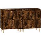 vidaXL Skänk 2 st rökfärgad ek 60x35x70 cm konstruerat trä 3185756