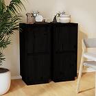vidaXL Skänkar 2 st svart 31,5x34x75 cm massiv furu 813389