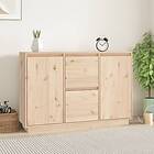 vidaXL Skänk vit 111x34x75 cm massiv furu 814309