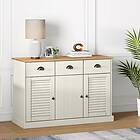 vidaXL Skänk med lådor vit VIGO 113x40x75 cm massiv furu 353191