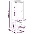 vidaXL Skåp rökfärgad ek 36x35,5x103,5 cm konstruerat trä 816309
