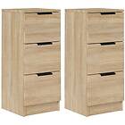 vidaXL Skänkar 2 st sonoma-ek 30x30x70 cm konstruerat trä 811158
