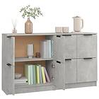 vidaXL Skänk 2 st betonggrå 60x30x70 cm konstruerat trä 3115807