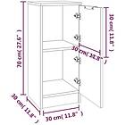 vidaXL Skänkar 2 st vit 30x30x70 cm konstruerat trä 811170