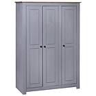 vidaXL Garderob 3 dörrar grå 118x50x171.5 cm furu 282662