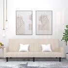 vidaXL Sovesofa 2-sæders gräddvit mikrofibertyg 340670