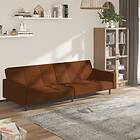vidaXL Sovesofa 2-sæders brun mikrofibertyg 340677