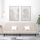 vidaXL Sovesofa 2-sæders gräddvit mikrofibertyg 340664