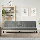 vidaXL Sovesofa med mugghållare mörkgrå tyg 351864