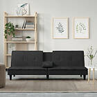 vidaXL Sovesofa med mugghållare svart sammet 351924