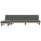 vidaXL L-formad soffa mörkgrå 255x140x70 cm tyg 3157227