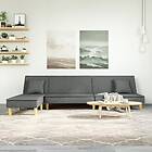 vidaXL L-formad soffa mörkgrå 255x140x70 cm tyg 3157248