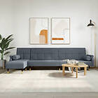 vidaXL L-formad soffa mörkgrå 271x140x70 cm sammet 3157222