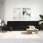 vidaXL L-formad sofa svart 279x140x70 cm sammet 3157218