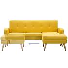 vidaXL Sofa L-formad tygklädsel 186x136x79 cm gul 246998