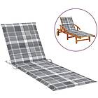 vidaXL Solsängsdyna grårutig 200x60x3 cm oxfordtyg 314217