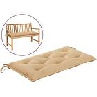 vidaXL Bänkdyna för trädgården beige 110x50x7 cm oxfordtyg 316457