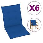 vidaXL Stolsdynor 6 st kungsblå 100x50x3 cm oxfordtyg 314145